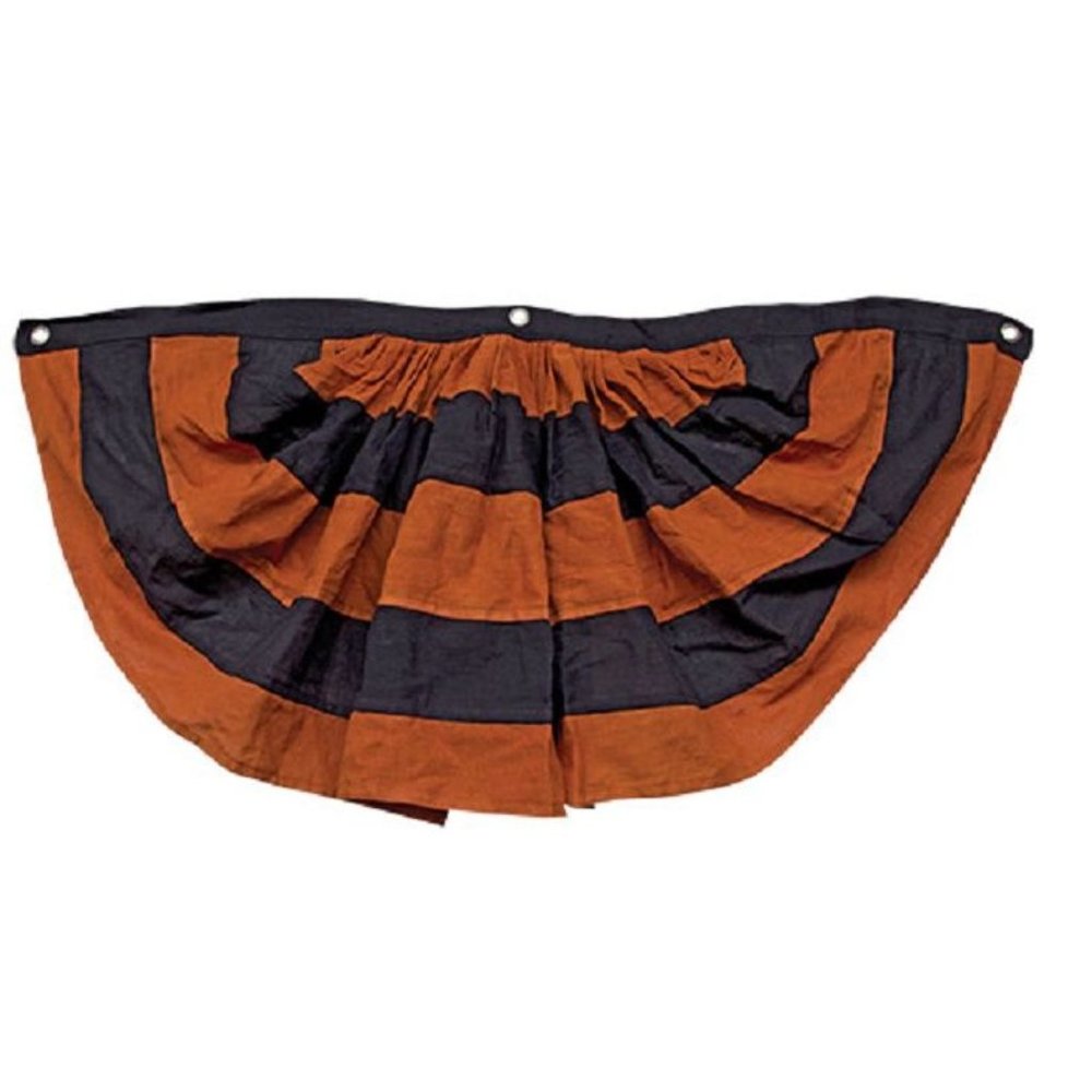 Pine Creek - Primitive Style - Orange and Black Halloween Fabric Bunting